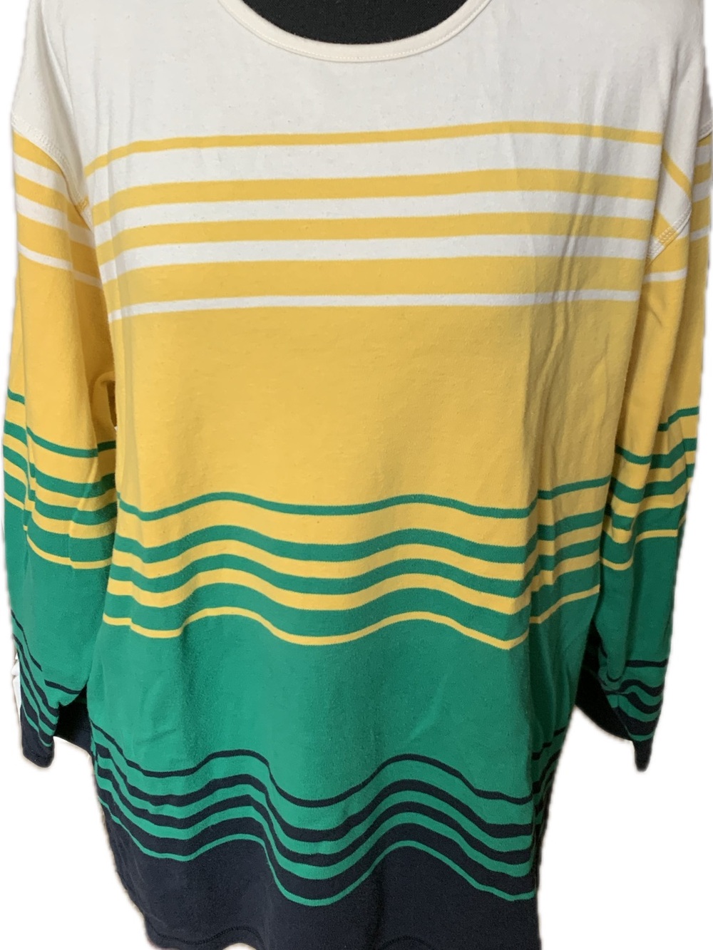 Liz Claiborne Yellow Green White Striped Tunic